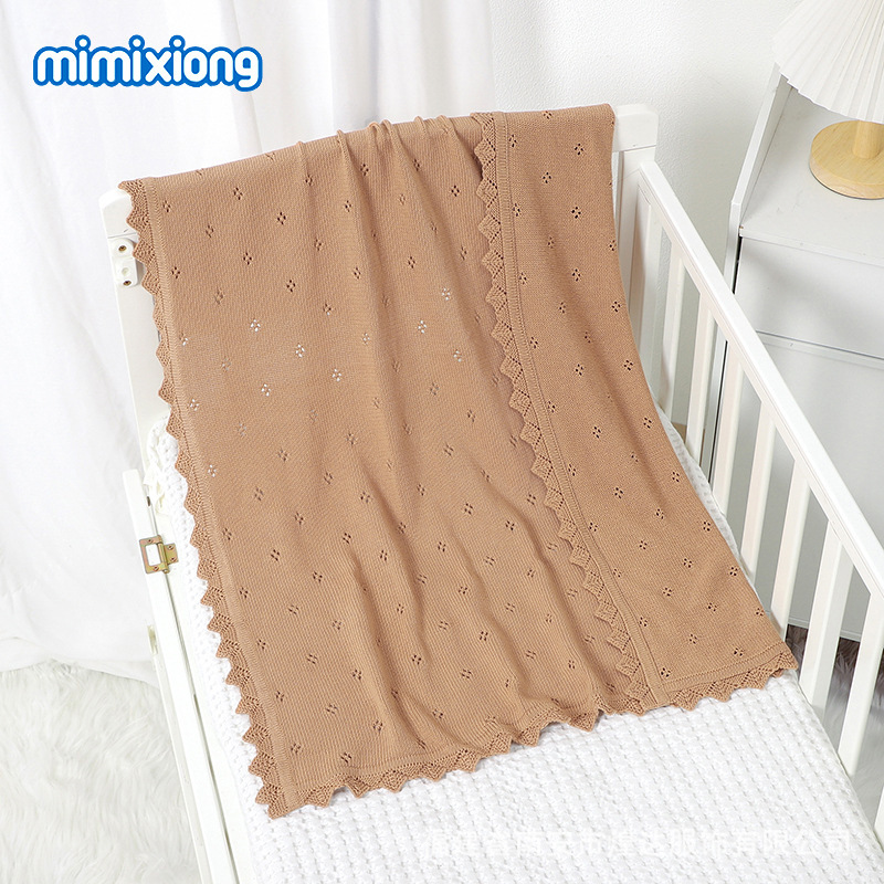 INS Hot Sale nuevo color sólido primavera otoño invierno hueco tejido manta manta