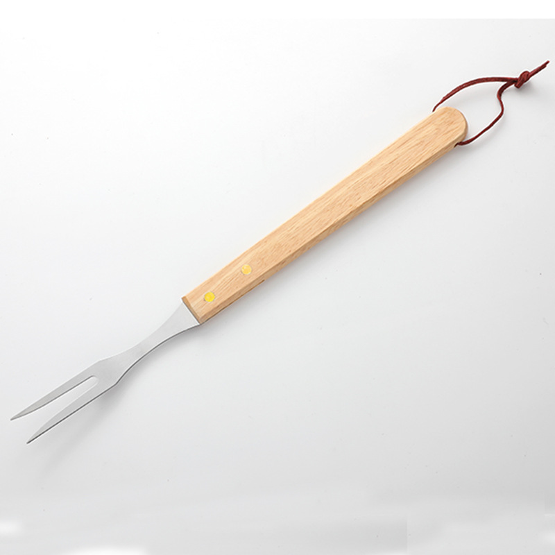 Amazon barbacoa herramienta mango de madera bolsa tela traje parrilla picnic al aire libre cuchillo Acero inoxidable tenedor pala clip cepillo barrido