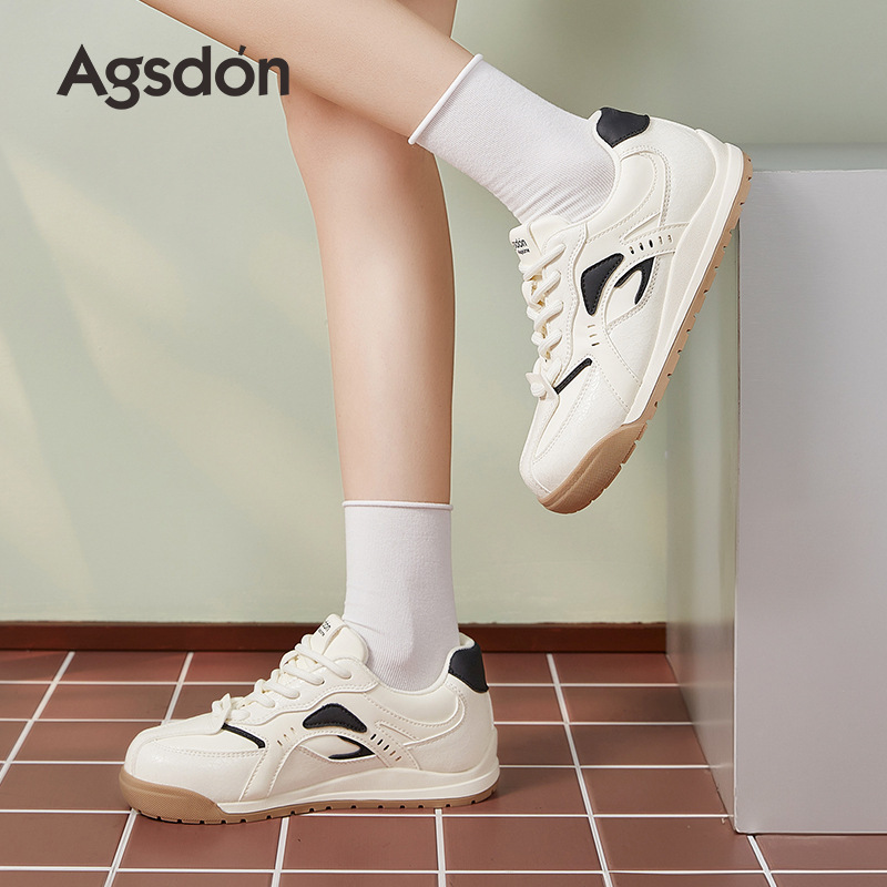 奥古狮登厚底小白鞋女2025新款秋季巨好看德训鞋软底休闲运动板鞋|undefined