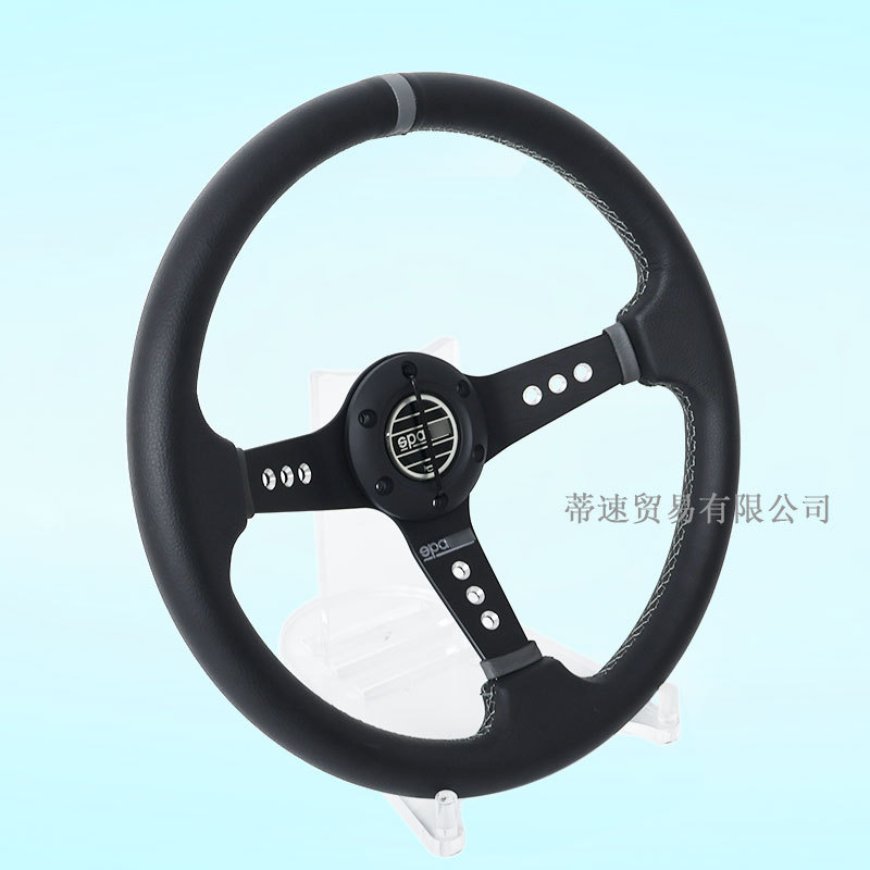 Cross-Border Hotline Car Modification Quick-Release Steering Wheel 14inch Concave Leather Nubuck Racing Steering Wheel
