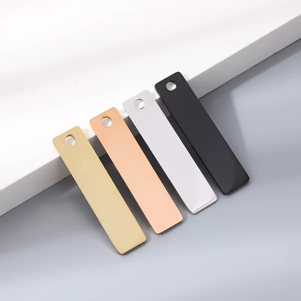 Stainless steel mirror polished 12*50*1.8MMDIY laser long strip glossy keychain accessories