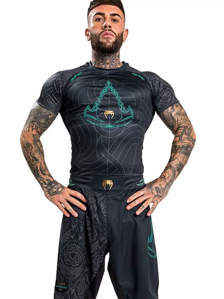 Venum Venom Quick-Drying Short-Sleeved Mixed Martial Arts Training Sports Bodysuit Men's High-Elastic Boxing Fitness Suit