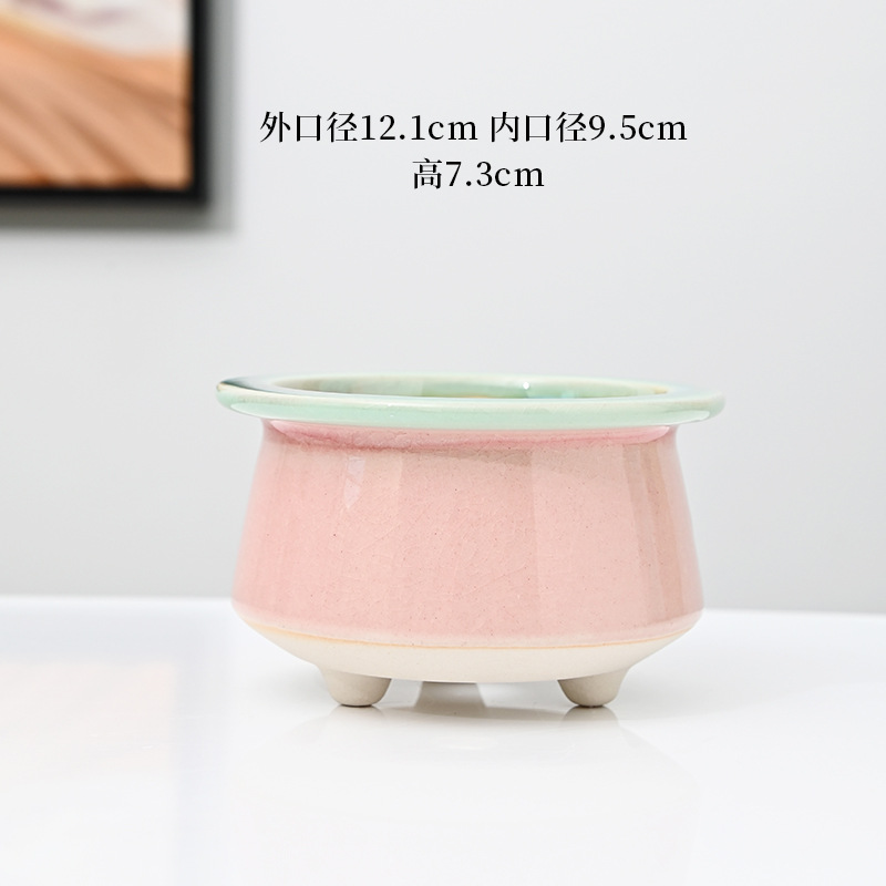 Macetas carnosas agrietadas en hielo, cerámica doméstica, arcilla transpirable, cerámica gruesa, control de raíces, pilas viejas, lavabo especial, liquidación, venta al por mayor
