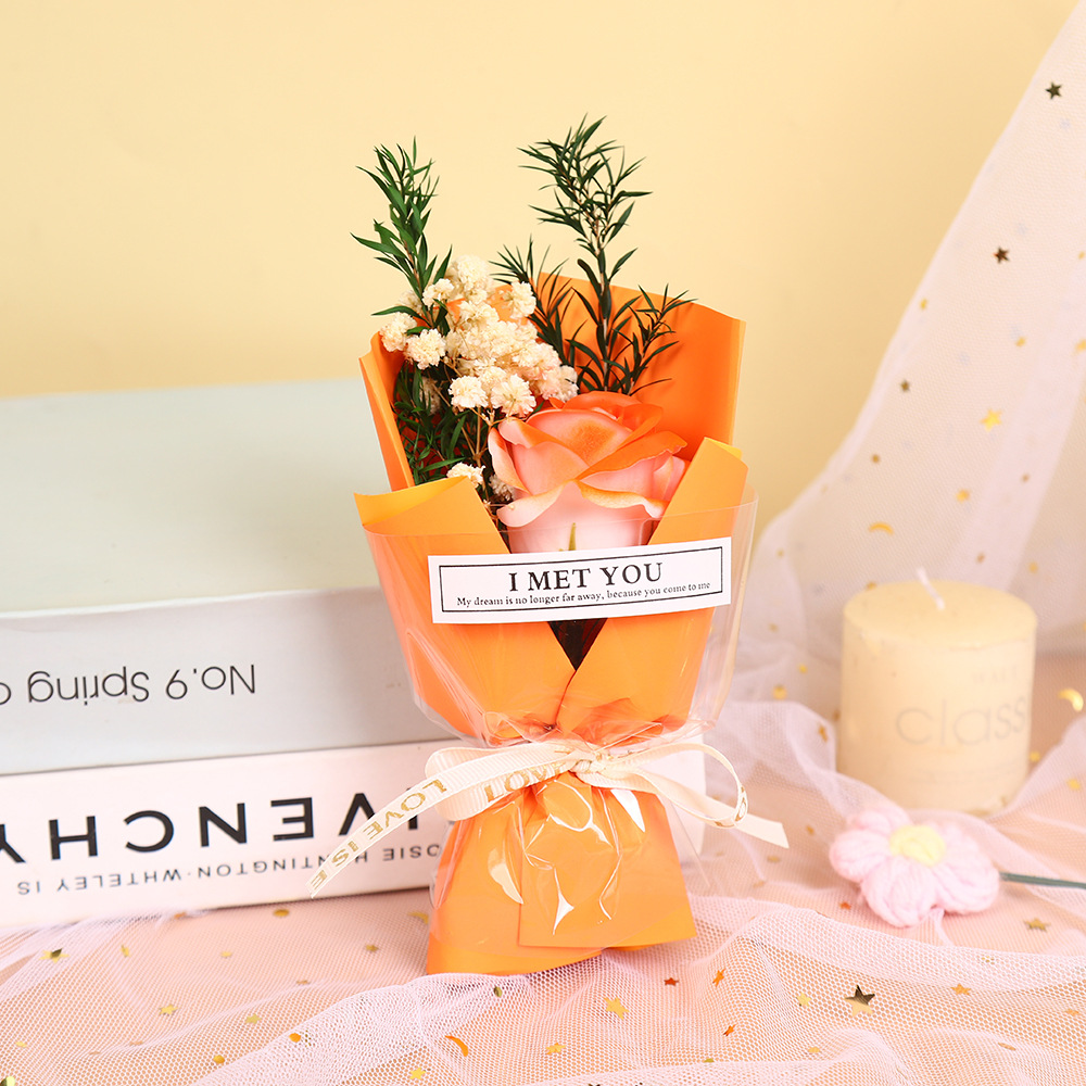 520 Día de San Valentín creativo estrella seca rosa flor de jabón mini ramo de flores exquisito regalo de acompañante al por mayor