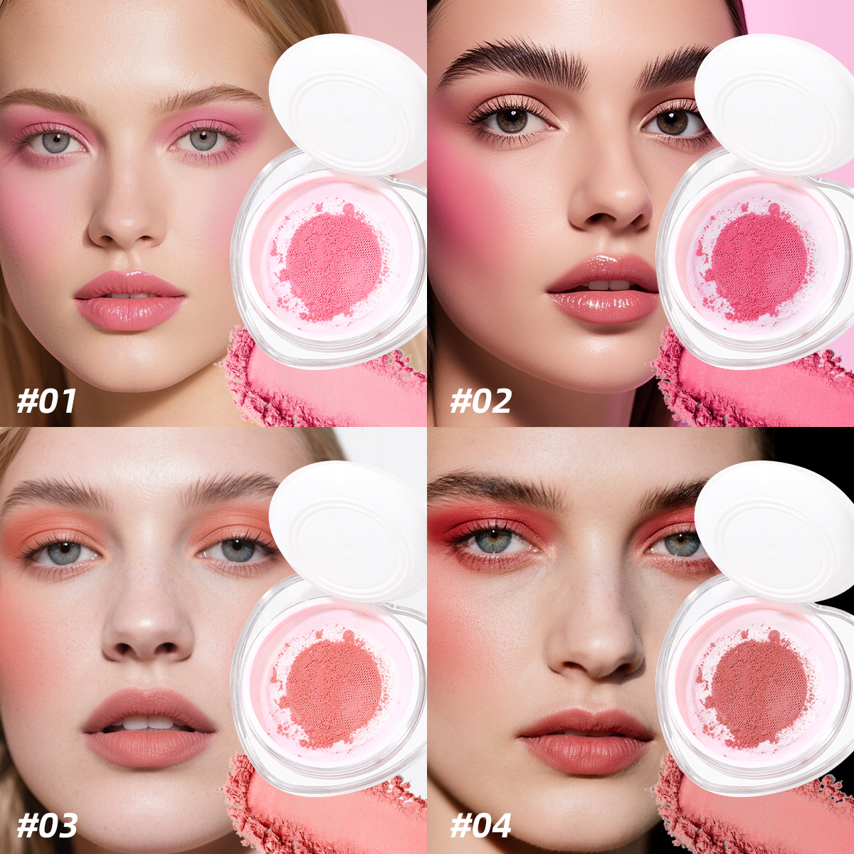 (caja de exhibición) SAS Cosmetic Transfronterizo Color especial Blush Powder 24 piezas en una caja SLP003