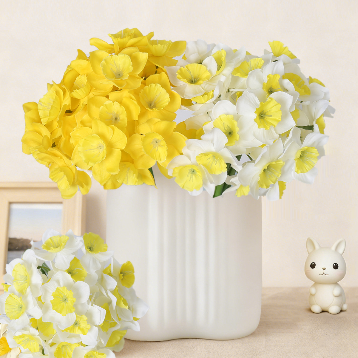 Simulación de flores de narcisos extranjeros mano de tela de seda narcisos estilo pastoral comercio exterior AliExpress Taobao narcisos