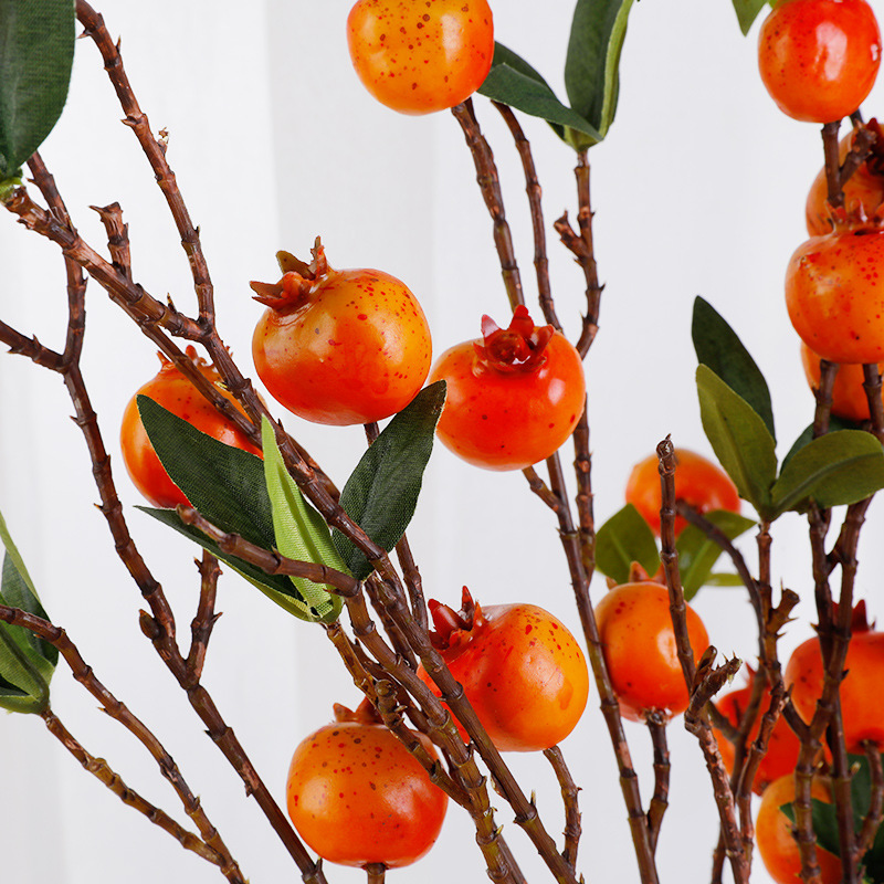 Simulated small mountain red simulated hawthorn fruit simulated small red fruit begonia fruit wedding decoration simulated short-branched small pomegranate