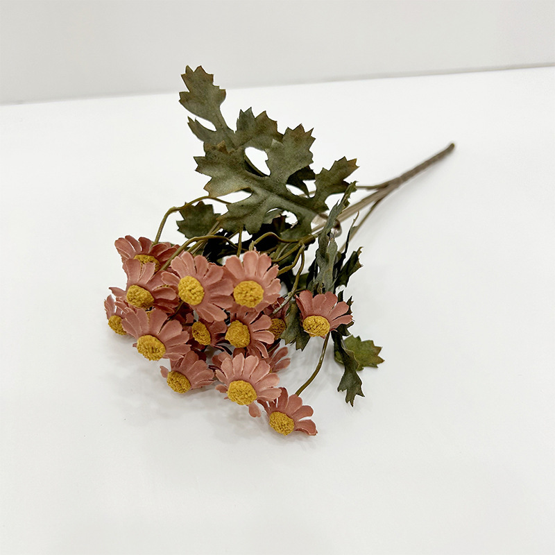 秋のデイジーシミュレーションブーケ造花シルクフラワーカモミール寝室のテーブル造花装飾装飾品造花|undefined
