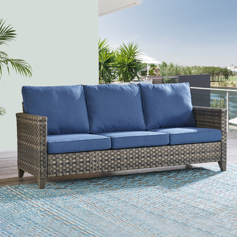 Amazon sofá de protección solar impermeable al aire libre silla trío de ratán patio norteamericano jardín combinación sofá terraza villa