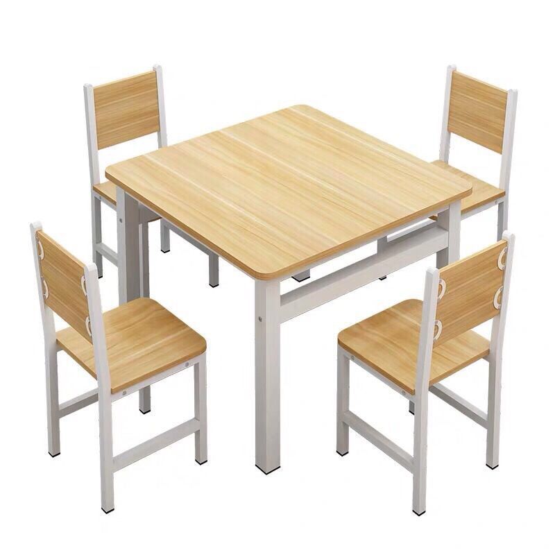 Mesa cuadrada simple combinación de sillas y mesas de comedor rápida de tipo pequeño hogar simple simple mesa de comedor cuadrada de snack shop simple