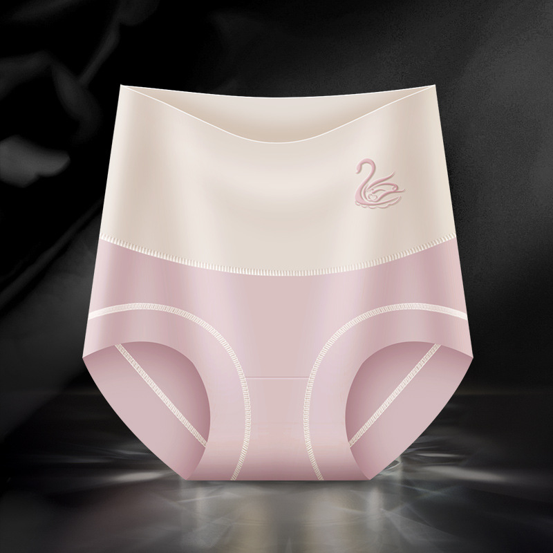 Nuevos calzoncillos de cintura alta en primavera y verano de 2024, pantalones triangulares sin marcas de hielo para mujeres, pantalones de fondo grandes con caderas en el abdomen y caderas en la espalda