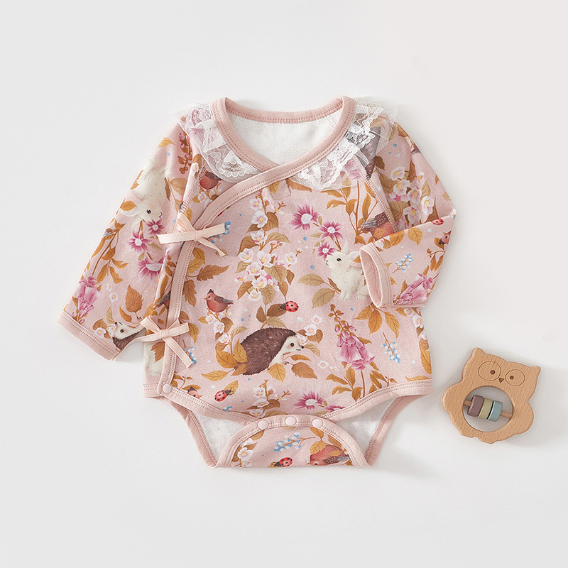 Baby girl bolsa de caída de otoño tipo A algodón puro baby chaqueta de recién nacido ropa de escalada para bebés de manga larga bolsa de caída