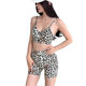 New Leopard Print Sports suit Women's Summer Three-point Running Training Yoga Pants Peach Hip-lifting Fitness suit Shockproof