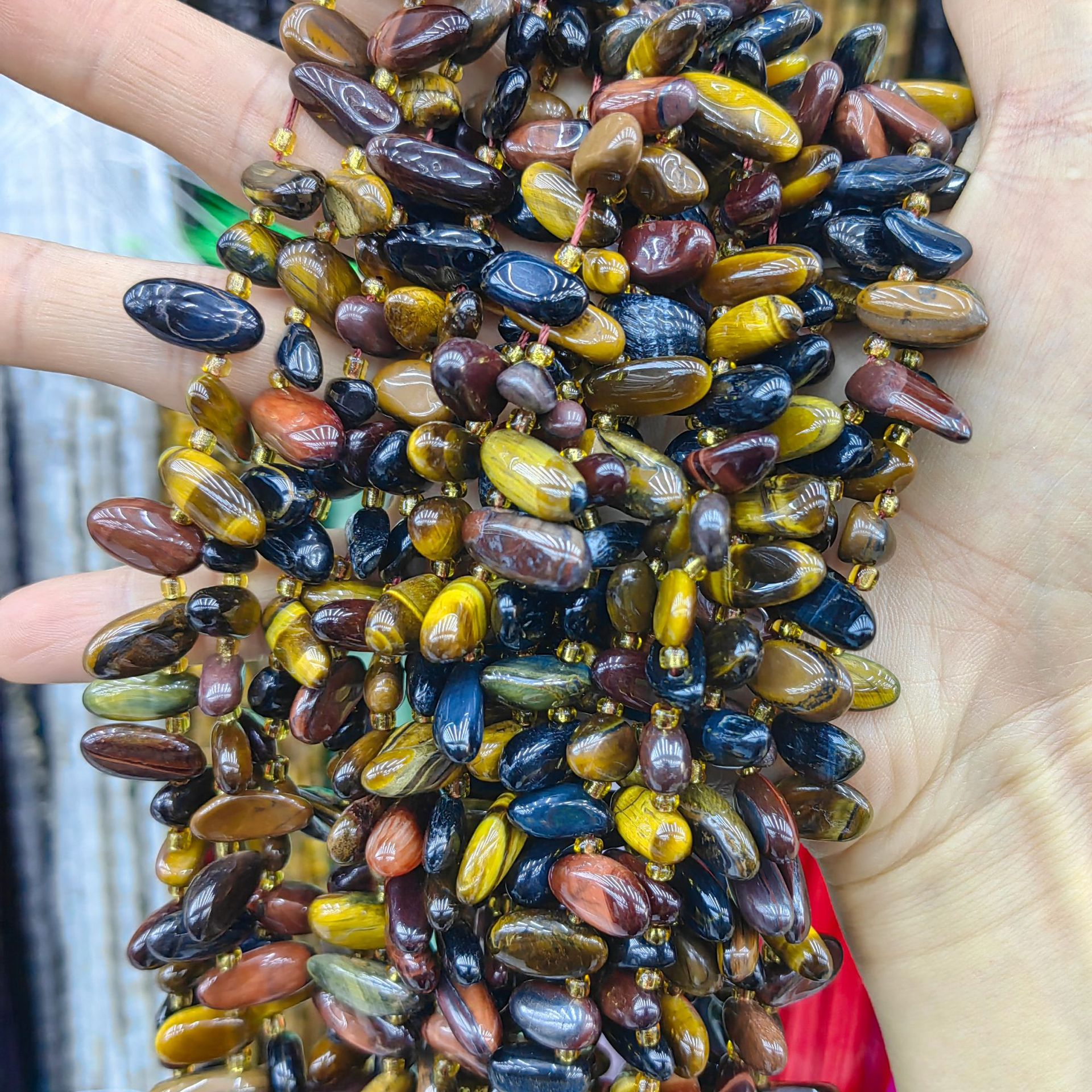 Piedra natural cristal piedra triturada amorfa agujeros laterales heterogéneos semiacabados joyería DIY perlas al por mayor