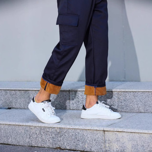 2025 Autumn and Winter Outdoor Cold-Proof and Warm Fleece-Lined Thickeneded Casual Loose Large Size Men's Construction Site Durable Cotton Pants