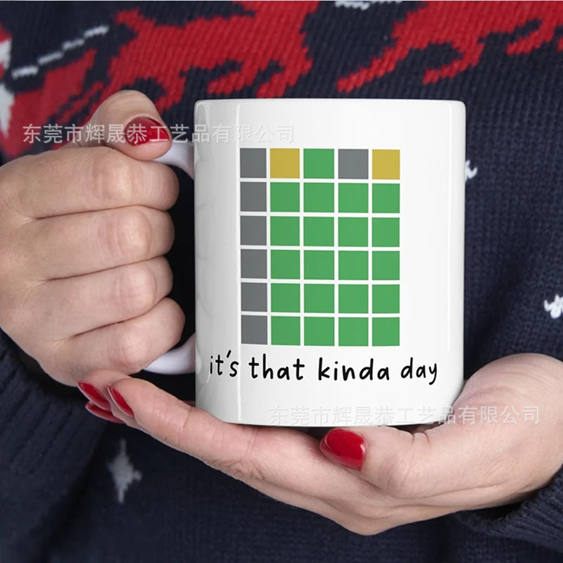 Transfronterizo nuevo de cerámica WORDLE MUG divertido Wording espacio creativo regalo TAZA