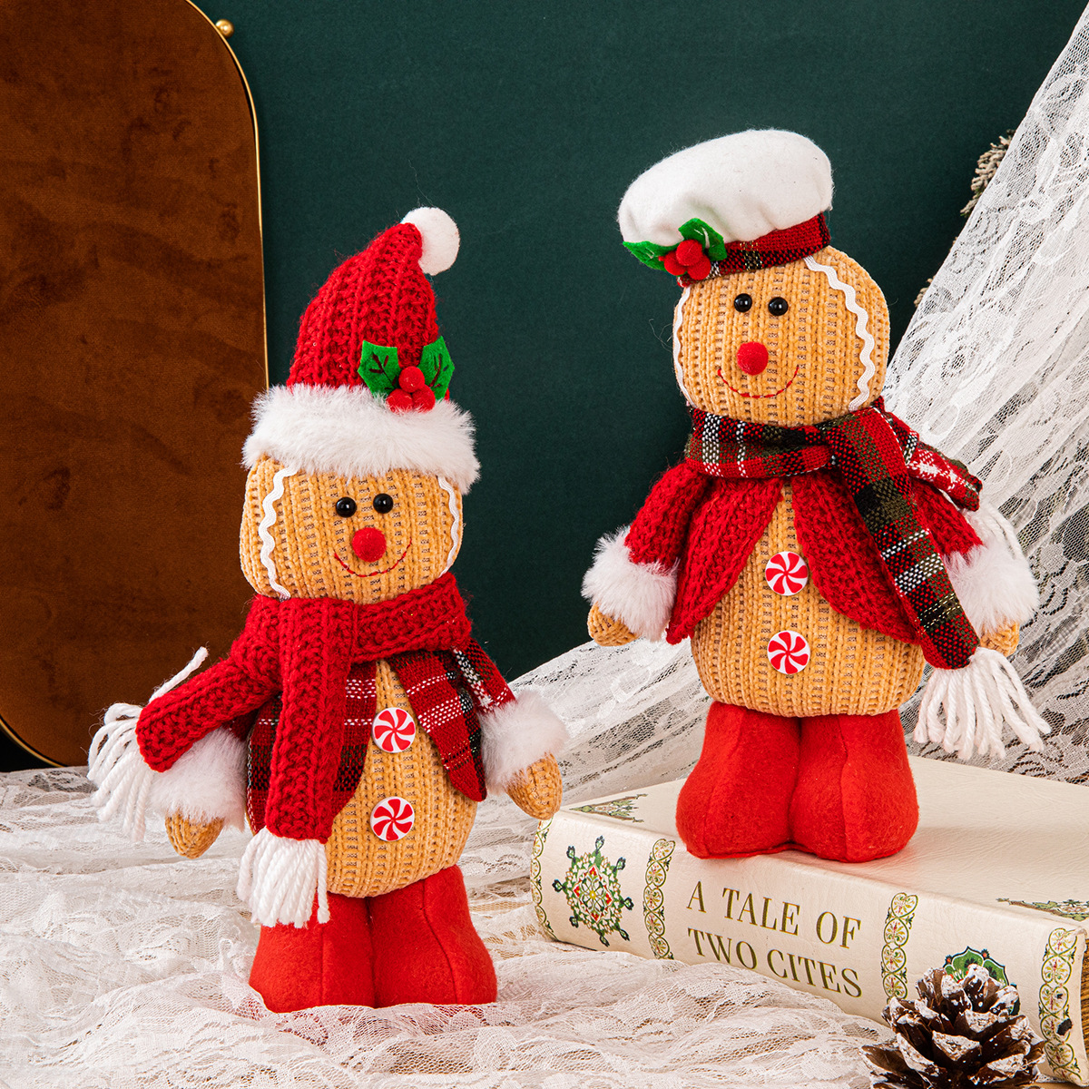 Decorative supplies gingerbread man doll ornaments Saint party scene layout children's gifts dolls Christmas tree ornaments