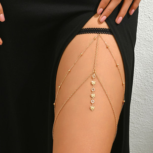 Zhuru Clothing Cross-Border Hot-Selling Butterfly Rhinestone Pendant Pure Desire Temptation Sexy Hot Girl Accessory Leg Chain H0051