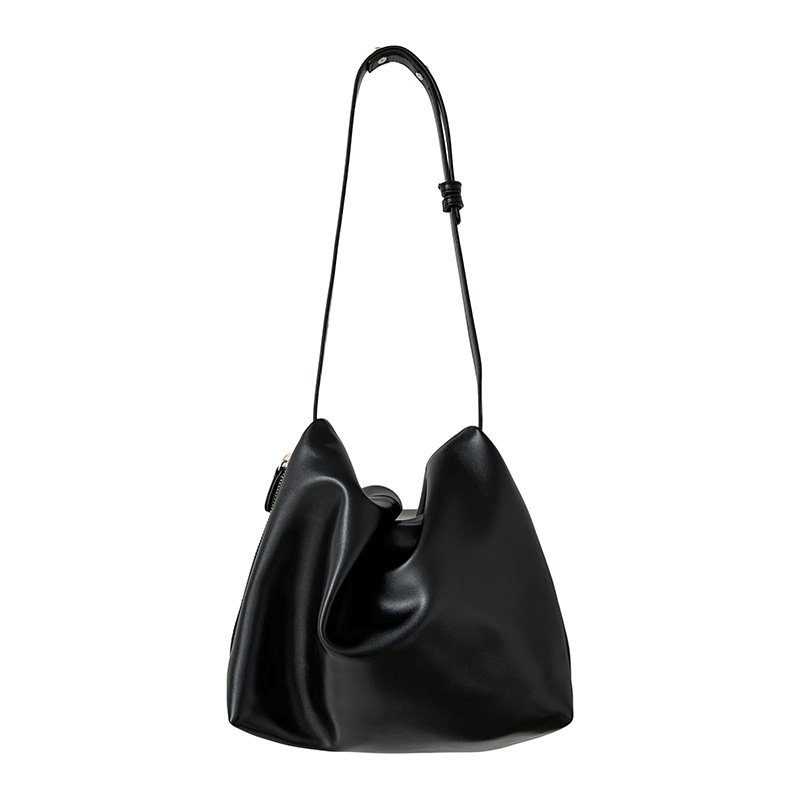 Nuova borsa a tracolla con cerniera laterale creativa per donna, borsa a mano alla moda e semplice, borsa sottobraccio in morbido PU con arco di trionfo_voghion.com