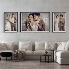 三联婚纱照相框客厅沙发背景墙组合全家福制作简约时尚挂墙