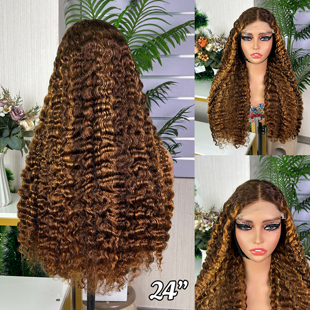 100% cabello humano Burmese curly lace wig Peruca de encaje frontal cabello rizado birmano