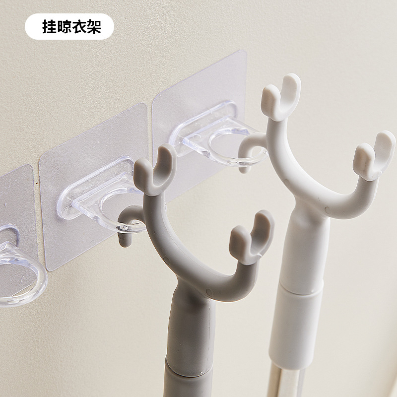 环形挂钩多功能强力横竖圆形挂架窗帘杆置物架厨房浴室免打孔挂钩