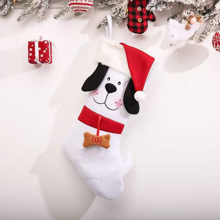 Decoración navideña con calcetines de regalo de hueso de perro navideño calcetines creativos nuevos para mascotas bolsa de regalo calcetines navideños