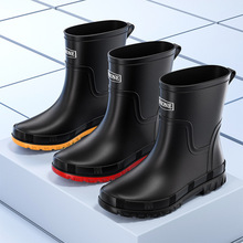 英伦时尚中短筒多色系男雨靴防水靴户外山系防滑钓鱼涉水靴男胶鞋