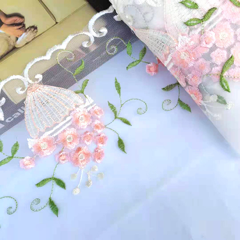 新款彩色网纱刺绣蕾丝花边 现货18cmDIY装饰汽车芭比娃娃裙摆花边