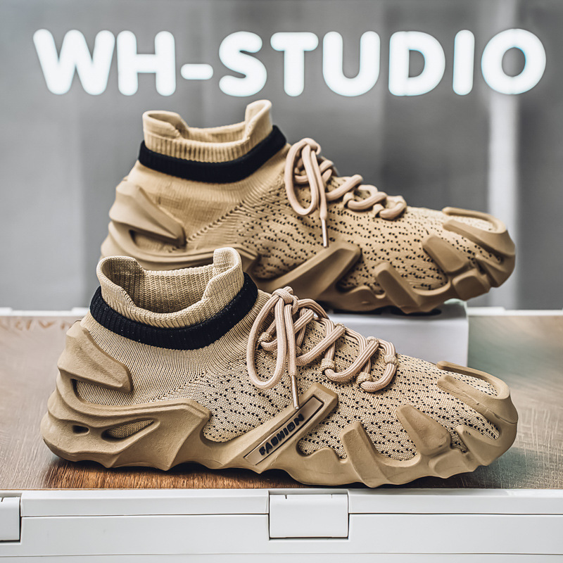 Zapatos de hombre de caña alta primavera nueva tendencia deportiva casual retro británico todo-fósforo zapatos de herramientas transpirables