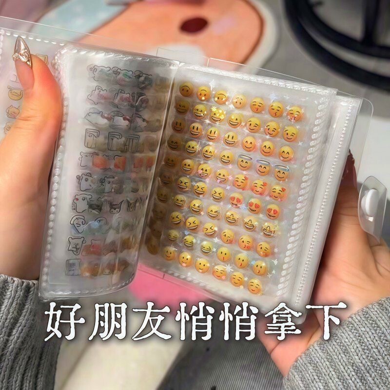 Mini Deco Sticker Book 4800 Pieces Cute Little Nose Live Broadcast Room Star Handbook Material Decorative Stickers Nail Stickers