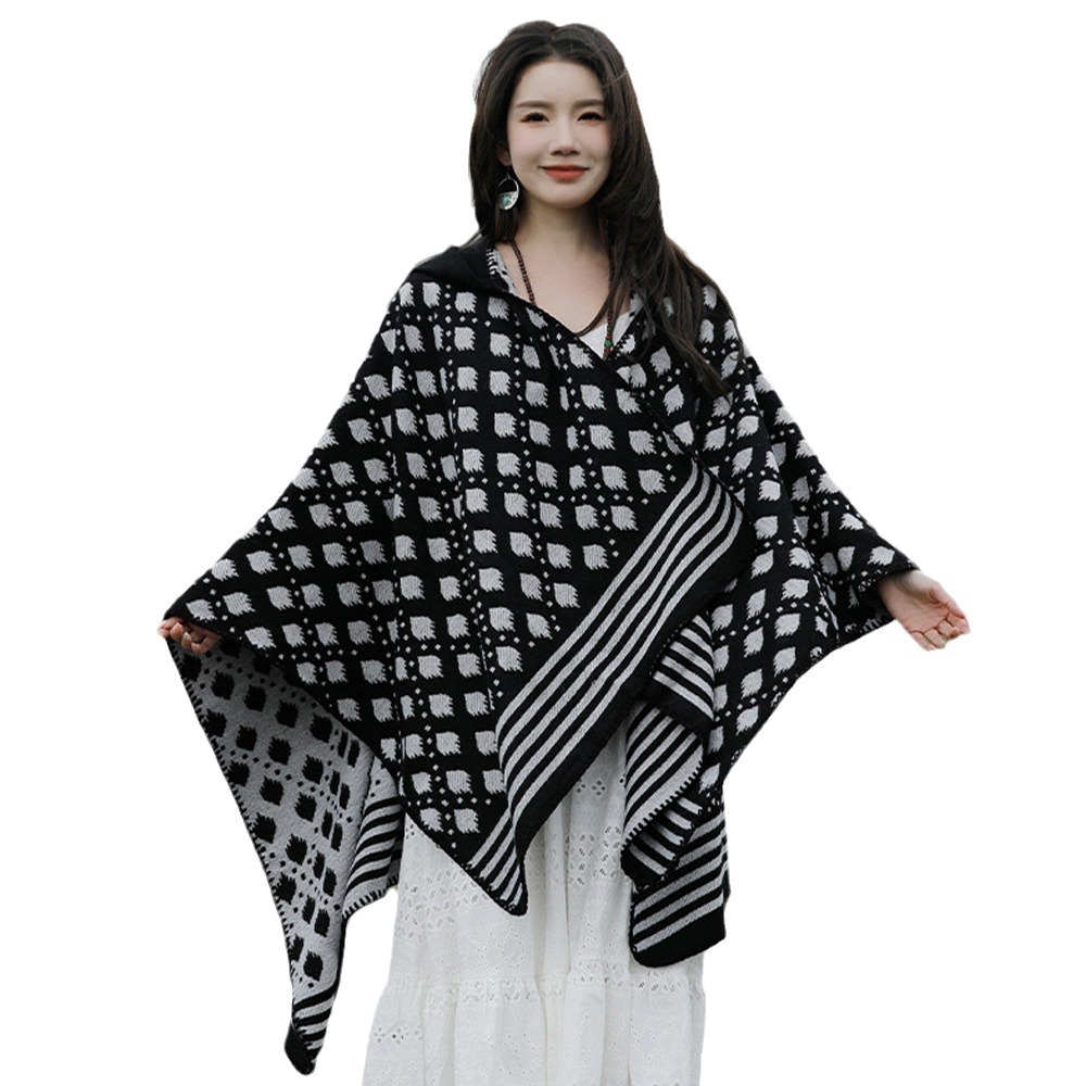 Chal de viento nacional Yunnan Lijiang Qinghai viaje capas de fotografía de mujeres invierno invierno abrigo abrigo grueso abrigo abrigo