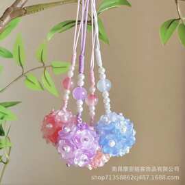 铃兰花花球好运降临手机挂件精致百搭简约挂饰包包相机挂件小清新