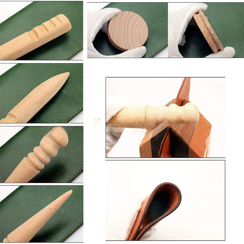 Sandalwood 花 黑 黑 黑 黑 黑 黑 黑 黑 边 Practicing rod handmade DIY leather tool