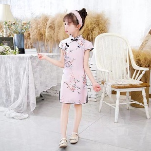 Children's Cheongsam Girl Chinese Style Little Girl Princess Dress 2025 New Summer Girl's Dress Republic of China Style