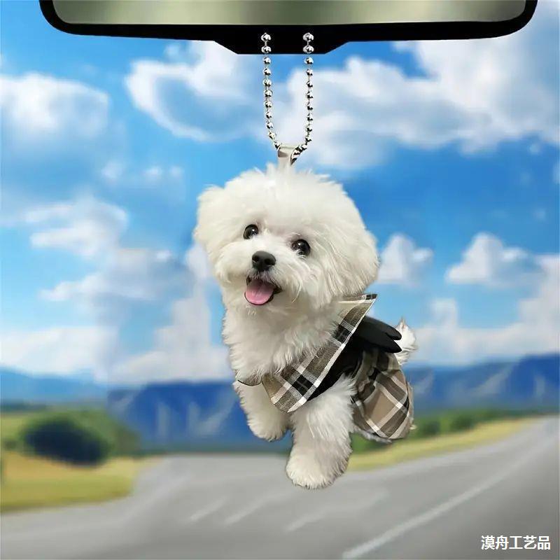 2dアクリルかわいい子犬の祝日プレゼントペンダントクロスボーダー自動車内バックミラー装飾ストラップバックパックペンダント|undefined