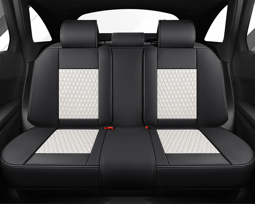 Cross-Border Export Full Leather 3D Car Seat Cushion All-Inclusive Four-Season Universal Solid Waist Perforated Car Seat Cover Car Seat Cushion