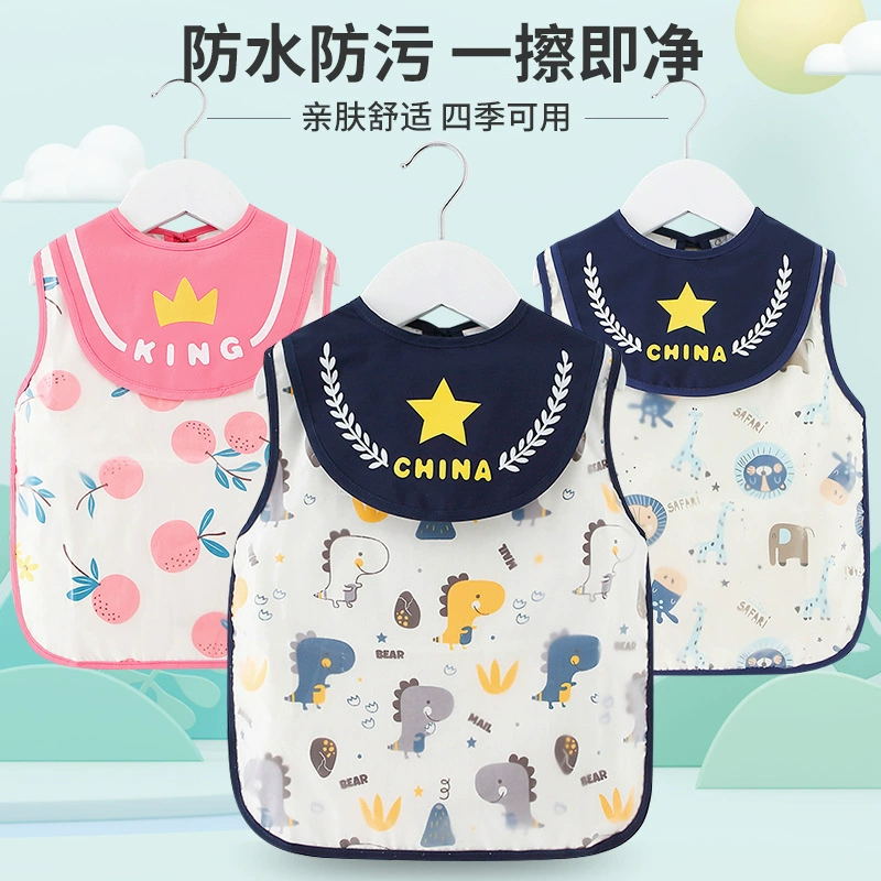 Детский комбинезон для еды, детский внешний непромокаемый нагрудник, осенне-зимний фартук без рукавов, детский нагрудник для мальчиков и девочек
