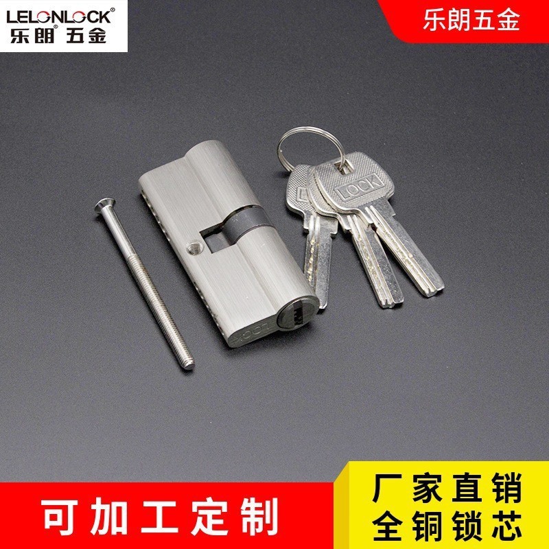 Cilindro de cerradura de puerta interior de uso común Cilindro de cerradura abierto doble con llave de computadora Cilindro de cerradura de puerta universal antideslizante antidisturbios de cobre