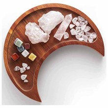 东莞竹木器制品厂定制喷漆精油收纳盘水晶装饰展示多特式木制托盘