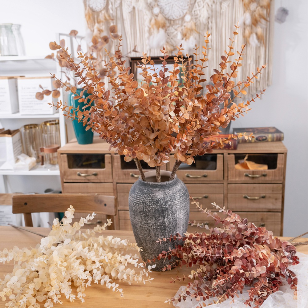 仿真花淺倉長枝尤加利束INS風家居裝飾跨境婚慶批發假花MW89101