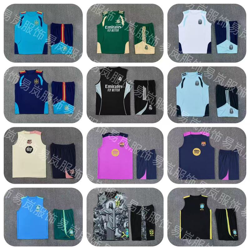 Wholesale Argentina Brazil Chelsea Real Madrid Barcelona Arsenal Breathable Sports Jerseys Vests Training Clothes
