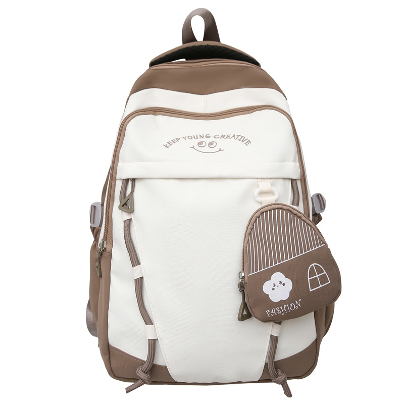 Bolsa escolar de estilo universitario para mujeres JAIYISTAR bolsa de hombro de gran capacidad de color colgante, bolsa de estudiantes ligera y de alto valor.