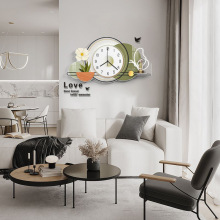 客厅装饰画创意时钟装饰钟表家用2024新款餐厅挂画静音时钟挂墙表