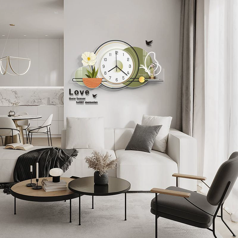 Декоративная живопись для гостиной, креативные часы, декоративные часы для дома, новинка 2024 года, ресторан, подвесная картина, бесшумные часы, настенные часы