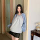 Women's Sweatshirt Design Niche Crewneck Pullover Shoulder Long Sleeve Loose Lazy Casual All-match Contrast Color Jacket