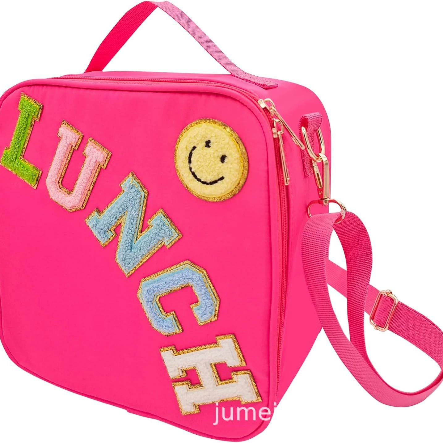 Сумка для ланча с надписью smiley letter Amazon cross-border hot outdoor портативная сумка для ланча из алюминиевой пленки, сумка для свежести