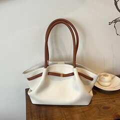 通勤大容量バッグ女性2025新春夏百合シングル肩脇下バッグファッションシンプル手提げトートバッグ