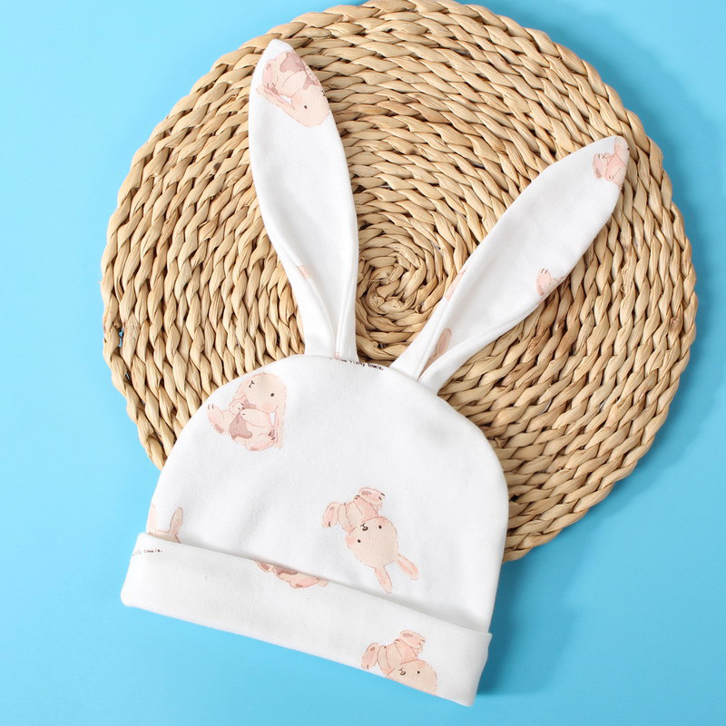 嬰兒帽子春夏季薄款可愛超萌女寶寶護囟門男童純棉新生兒胎帽耳朵