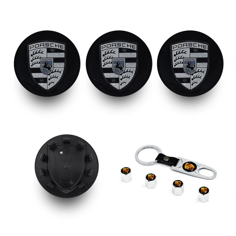 Suitable for Porsche Original Wheel Hub Caps, Center Caps of All Series 76Mm65Mm Elegant Black Bright Silver Matte Silver Gray Color Label